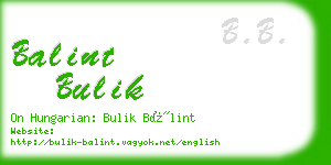 balint bulik business card